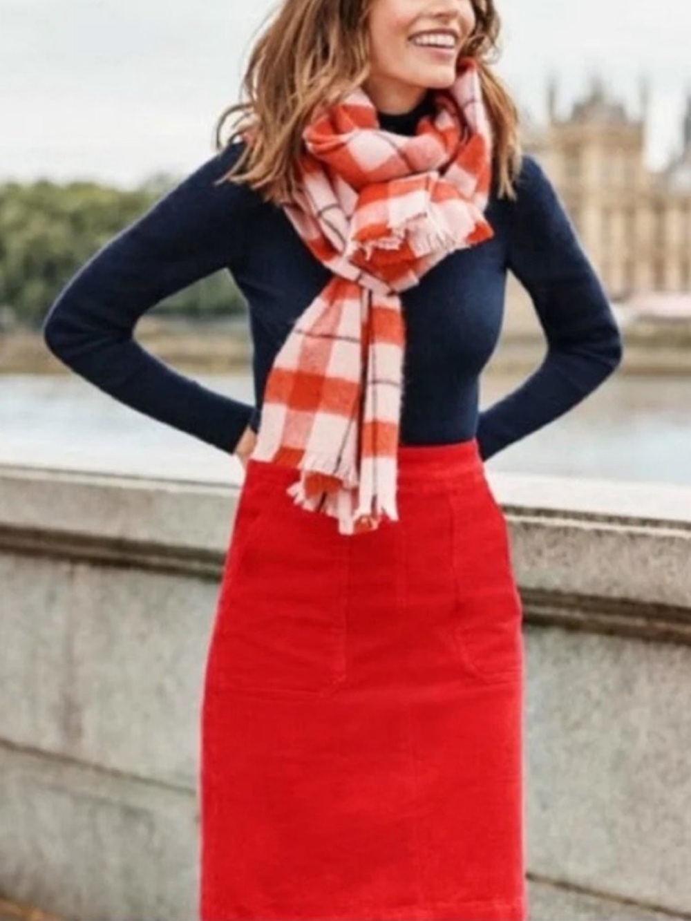 BODEN Leonie Corduroy Skirt
Red Orange 6 6L Long Pencil Casual Work Preppy Prep